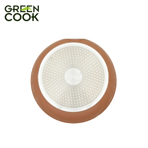 Chảo đáy từ vân đá hoa cương chống dính Green Cook GCP022 sâu lòng cán đen chống bỏng chính hãng.