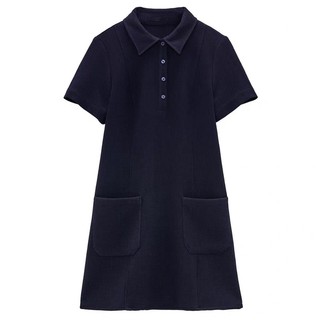 Váy polo đen cổ đức 2 túi bên