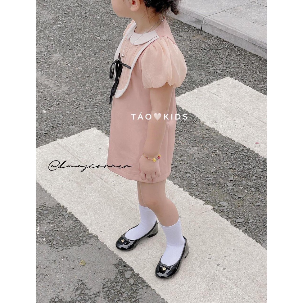 Váy, đầm cho bé gái mùa hè - Váy hồng cổ nơ cho bé gái mặc đi chơi, đi học size 9kg-20kg