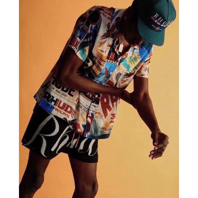 ⚡️[Hight Quality] Hàng Có Sẵn!! Short Rhude New Knit Logo-Quần Đùi Rhude Chất Liệu Dệt Kim Mỏng Rất Mượt Không Xù