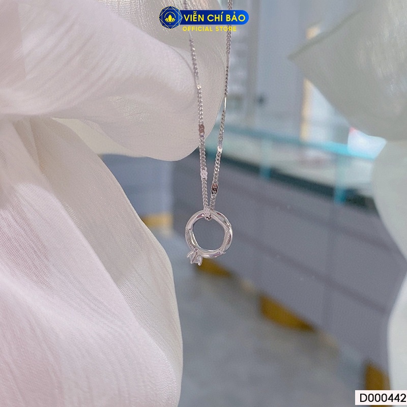 Dây chuyền bạc nữ nhẫn đính đá chất liệu bạc 925 thời trang phụ kiện trang sức Viễn Chí Bảo D000442