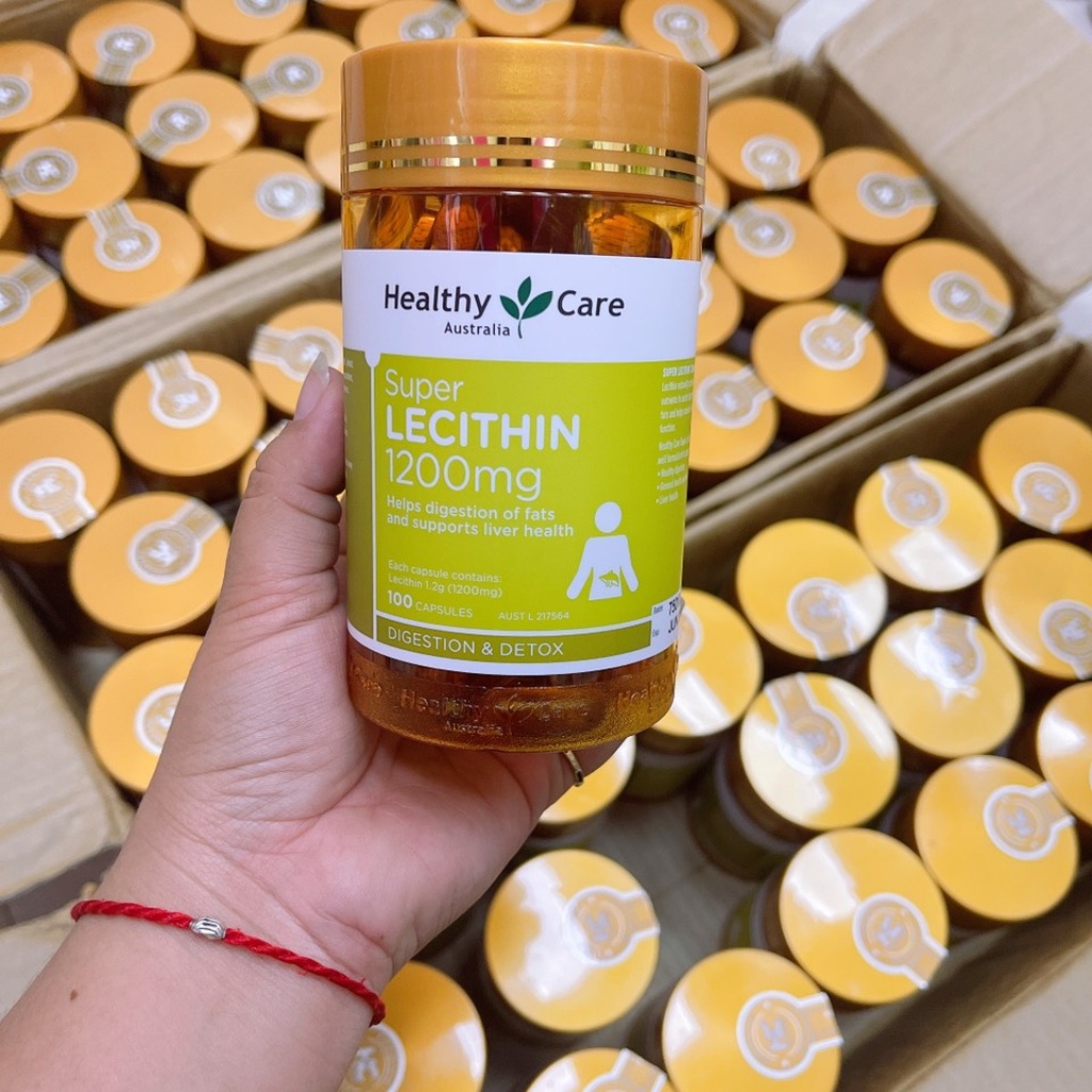 Mầm Đậu Nành Healthy Care Super Lecithin 1200mg viên uống đẹp da, cân bằng nội tiết tố - Lọ 100v