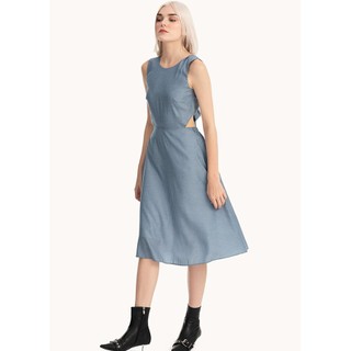 MARC FASHION Đầm chấm bi lưng thun cutout cột nơ BAGH042620