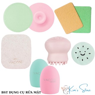 Bông nở rửa mặt vacosi bn01 / bông bọt biển rửa mặt vacosi / miếng rửa mặt silicone vacosi / đồ rửa cọ trang điểm