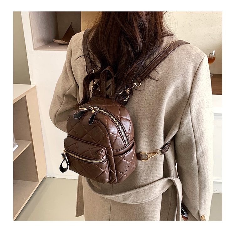 Balo mini size 20 màu đen nâu thời trang chất da siêu đẹp MIINSHOP