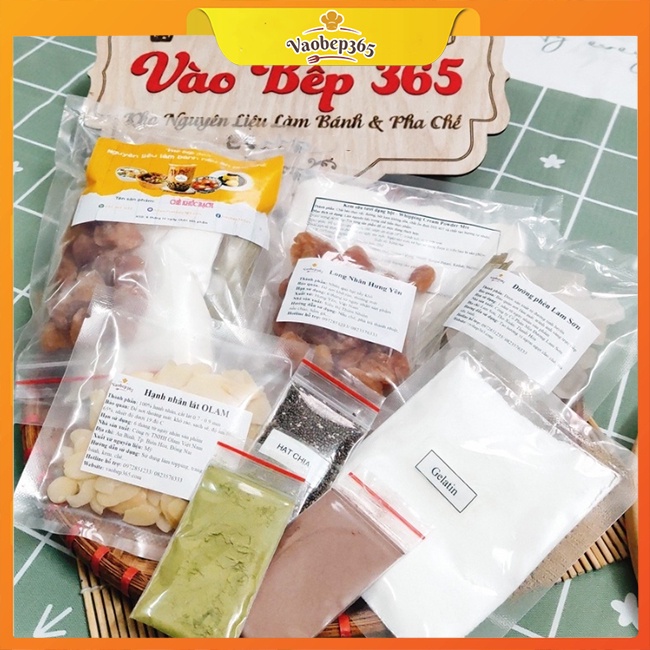 Sét Nguyên Liệu Làm Chè Khúc Bạch Long Nhãn Thạch 3 vị