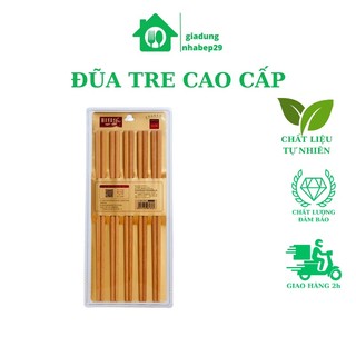 Đũa tre ăn cơm cao cấp, chất liệu tự nhiên, an toàn cho sức khỏe - Set 10 đôi