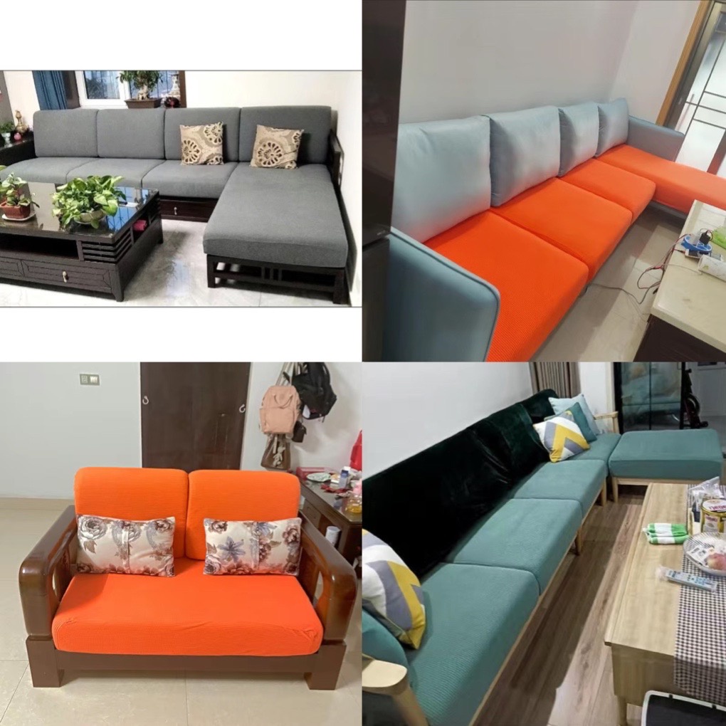 Bọc sofa, bọc đệm ghế sofa vải nhung gân dày dặn co giãn 1 2 3 4 chỗ - GOO Decor