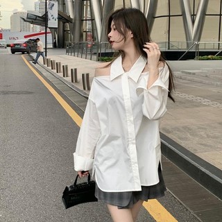 Áo sơ mi trắng hở vai tiểu thư hàn quốc