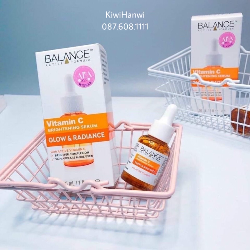 Serum Vitamin C Balance Sáng Da Mờ Thâm Nám 30ml, Tinh Chất Mờ Thâm Balance Active Formula Vitamin C Bright