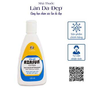  Dầu gội Gamma Azasun Extra 2.5% ngừa gàu sạch da đầu dưỡng tóc khỏe mạnh chai 120ml 