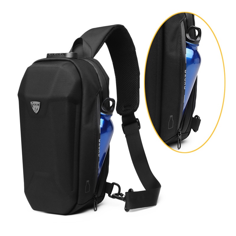 Túi đeo chéo nam nữ unisex OZUKO 9321 balo 1 quai đi chơi đi du lịch khoá chống trộm vải Oxford chống nước sạc USB