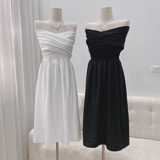 Váy Maxi Trễ Vai Pha Lụa Thô Mềm 2 Màu Có Ảnh Thật