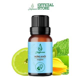 [HSD 01/08/2024] Tinh dầu thơm phòng Julyhouse 10ml (kết hợp tinh dầu sả chanh, Bạc hà, Sả Java, Cam ngọt)