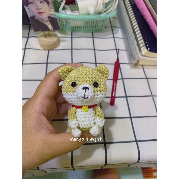 Móc khoá len handmade chó Shiba