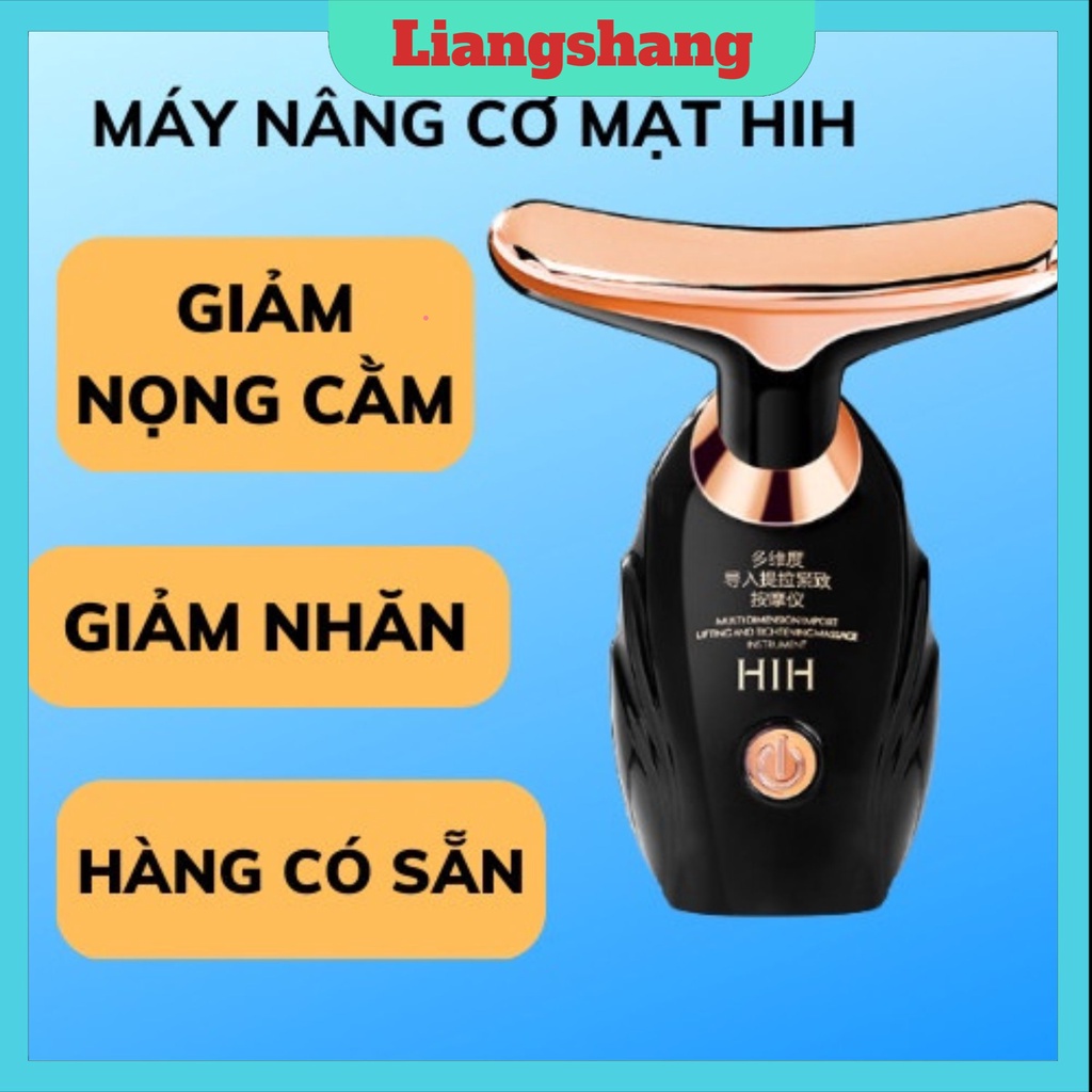 Máy massage nâng cơ mặt làm giảm nọng cằm dùng tinh chất mát xa mặt cổ HIHFREESHIPMáy mát xa cổ mặt cằm vtv dùng pin