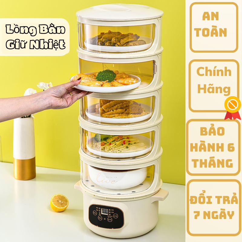 Lồng bàn Giữ Nhiệt 5 Tầng Bảo Quản Đồ Ăn Tươi Ngon Cao Cấp
