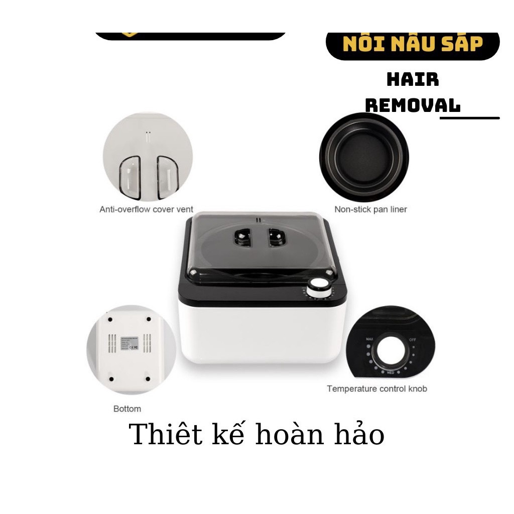 Nồi Nấu Sáp Cao Cấp Wax Hạt Đậu Chống Dính - Bộ Nồi Đun Sáp Nóng Chảy Wax Lông HAIR REMOVAL