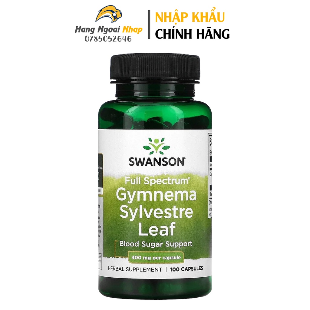 Swanson Gymnema Sylvestre Leaf 400mg 100 Viên - Viên uống hỗ trợ đường huyết cho người tiểu đường