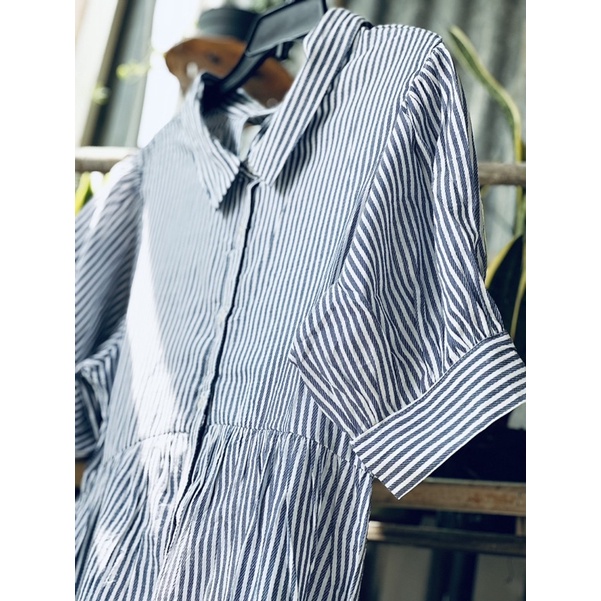 Đầm Babydoll Sọc Xanh