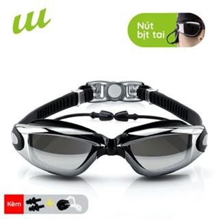 Kính bơi người lớn nam nữ tráng gương chống mờ chống nước kèm nút bịt tai thể thao bơi lội
