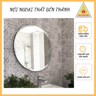 Gương soi phòng tắm - gương soi treo tường cao cấp hình tròn tặng kèm đinh và pass gắn tường.