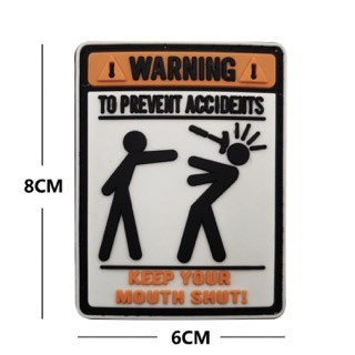 Patch_miếng dán velcro PVC cảnh báo_warning_chiến thuật