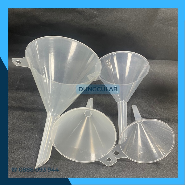 Phễu Nhựa Thí Nghiệm Phi 40 60 75 90 100 120 150 Mm ONELAB, Dùng Chiết Rót Hoá Chất, Chất Lỏng, Thí Nghiệm