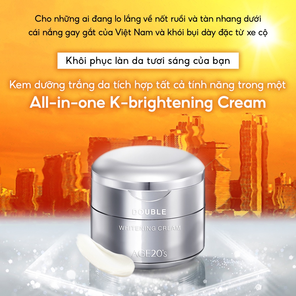 Kem Dưỡng Trắng Da Hàn Quốc Age 20's Double Whitening Cream 50ml