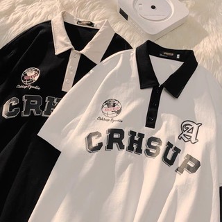 Áo polo form rộng tay lỡ crhsur