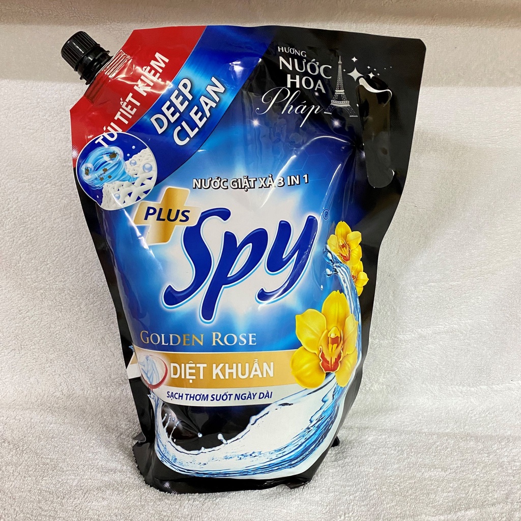 Nước giặt xả SPY Deep Clean Plus túi 2,6kg khử mùi diệt khuẩn, sạch sâu
