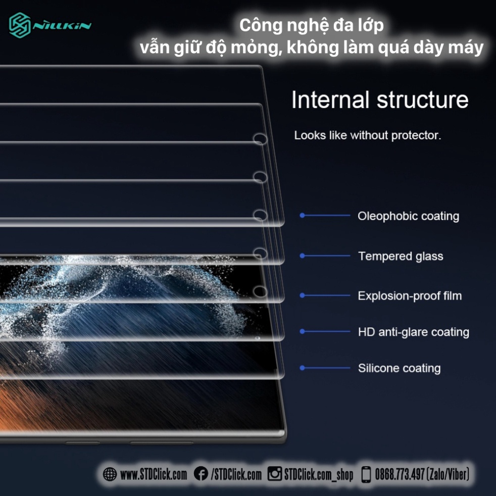 KÍNH CƯỜNG LỰC SAMSUNG GALAXY S23 ULTRA 5G - S22 ULTRA 5G NILLKIN 3D CP+MAX CHÍNH HÃNG