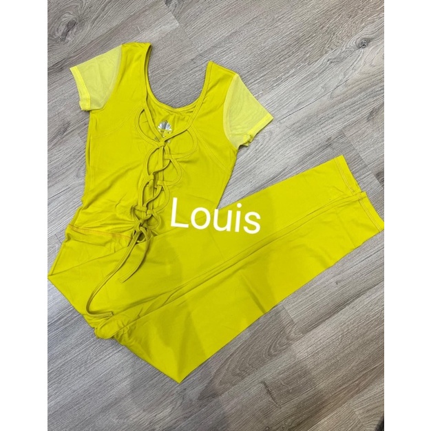 Set đồ tập yoga, gym liền thân Jum yoga tay con phối lưới Louis