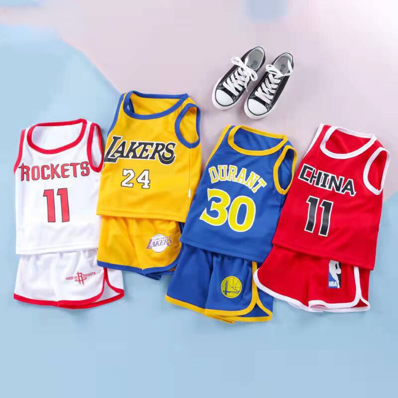 Bololo Bộ Áo Tank Top + Quần Short Bóng Rổ Thoáng Khí Thời Trang Cho Bé