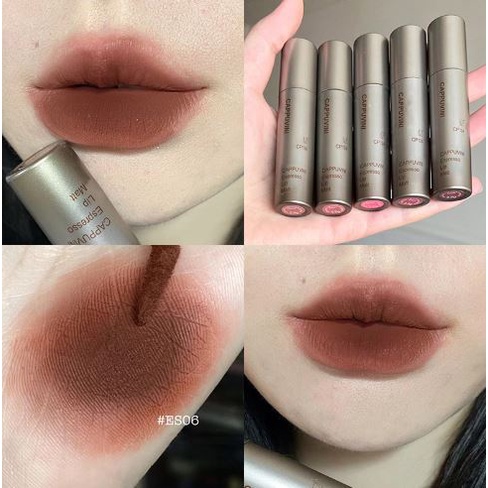 Son kem Cafe CAPPUVINI mềm mịn căng mọng môi Mellow Espresso Velvet Lip Tint Coffee