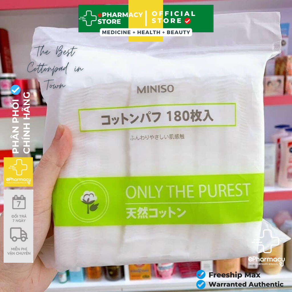 Bông tẩy trang Miniso Nhật Bản 100% cotton mềm mại  ePharmacy
