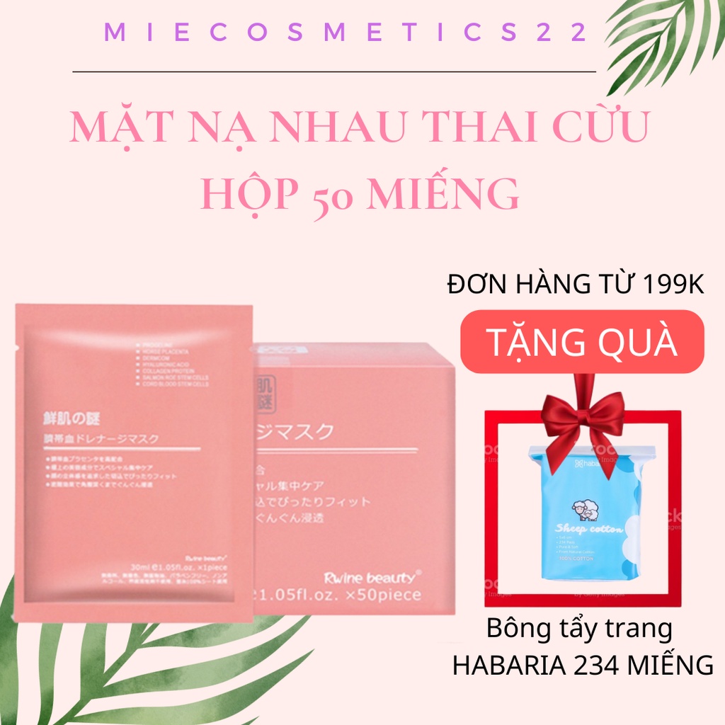 Mặt nạ nhau thai cừu nhật bản Rwine beauty (50 miếng)