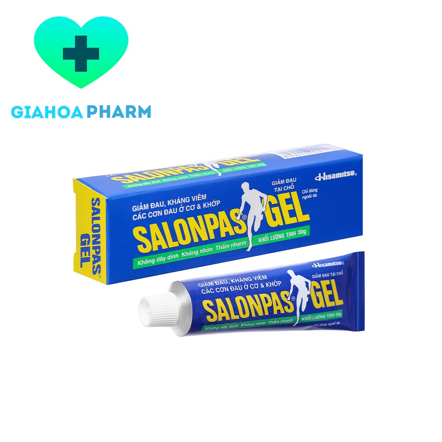 Gel bôi Salonpas Gel hỗ trợ giảm đau tại chỗ các cơn đau nhức cơ, khớp