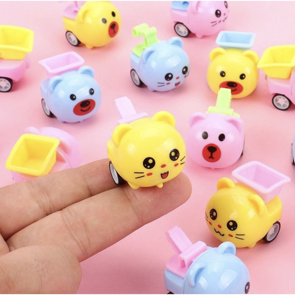 Đồ Chơi Mẫu Xe Hoạt Hình Và Công Trường Cho Bé, Xe Mini Chạy Đà Dễ Thương.