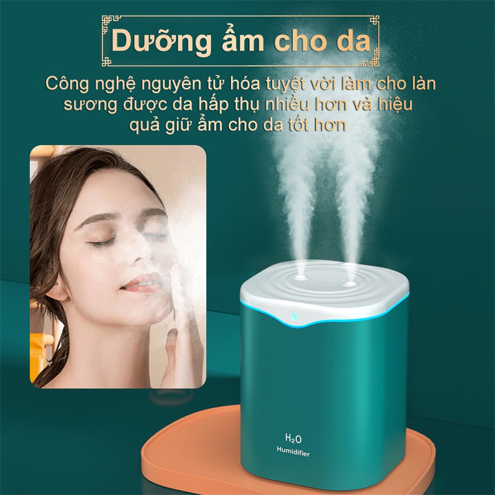 Máy Xông Tinh Dầu Mini phun sương tạo ẩm ,Máy khuếch tán tinh dầu dùng làm phòng ngủ dung tích Dung Tích LỚN 2 LÍT 09