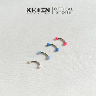 (1 Chiếc) Khuyên cong 8mm - Đá Opal - Khoen Store