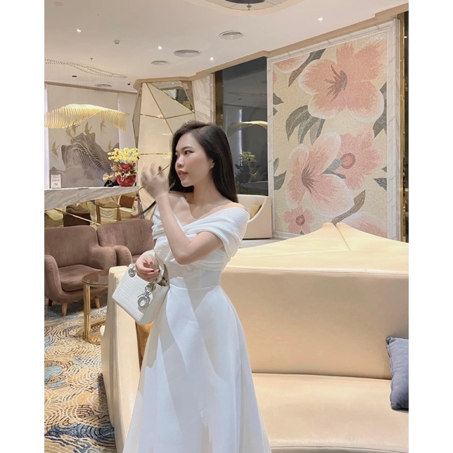 Váy trễ vai dự tiệc sang chảnh