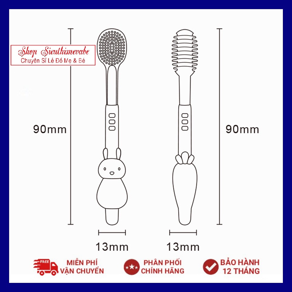 Set rơ lưỡi và Bàn chải tập đánh răng và matxa nướu silicon cho bé