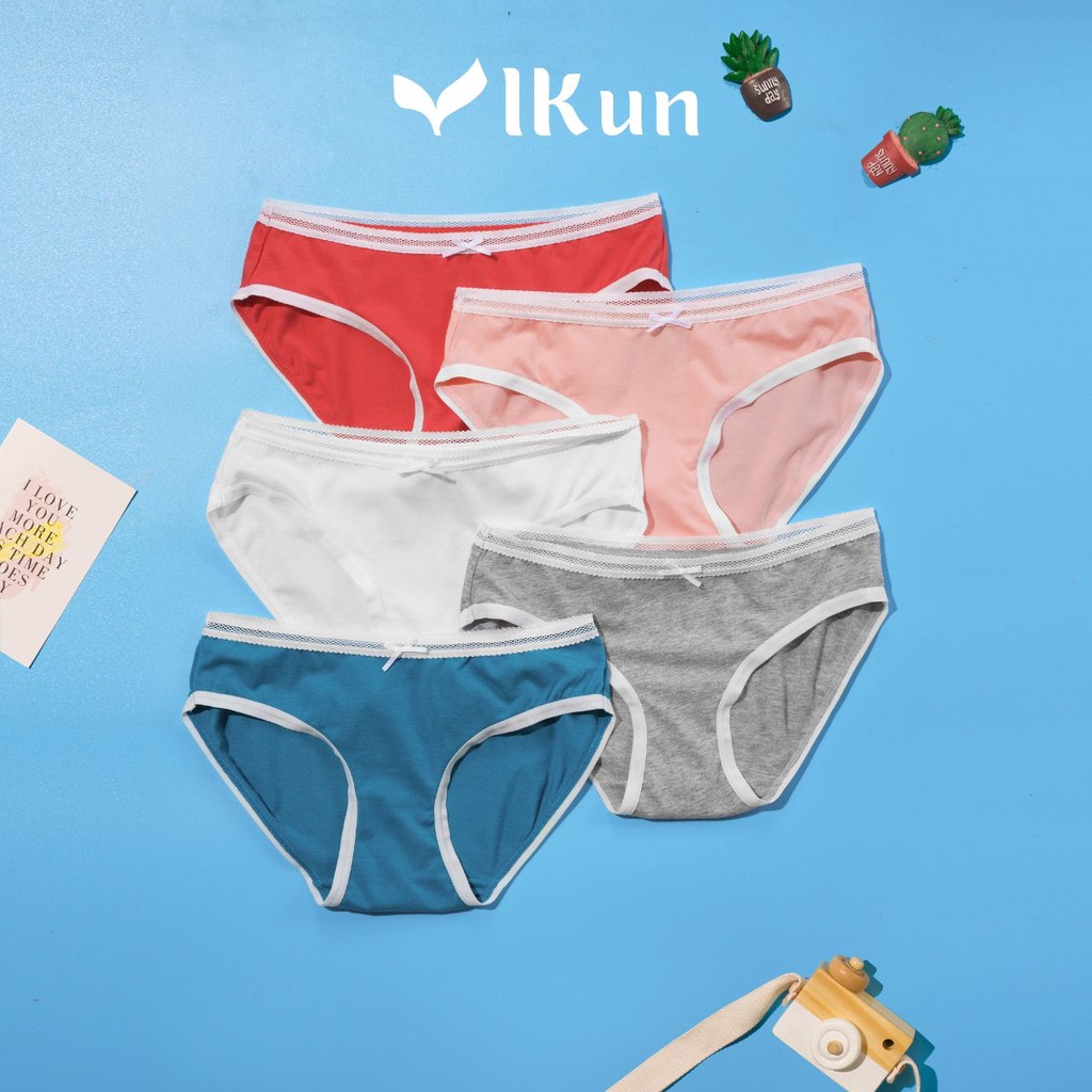 Quần chip bé gái IKun quần lót học sinh thoáng khí chất liệu cotton kháng khuẩn kiểu hipster - QTK03 - QTK04