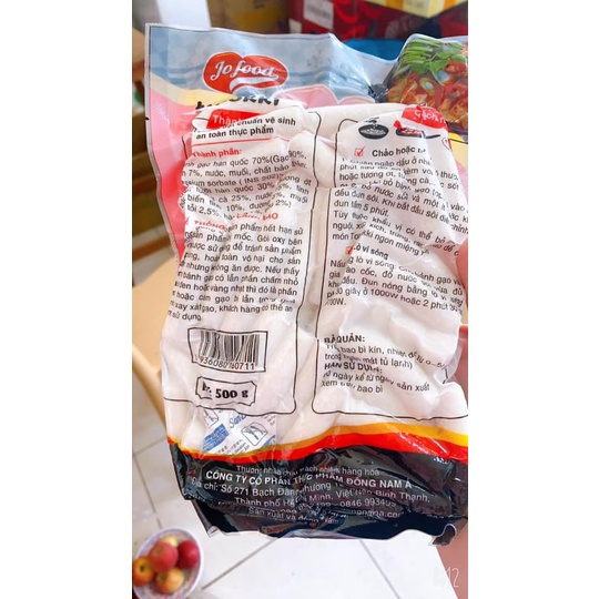 Bánh gạo không nhân Jofood 500g / tokbokki truyền thống