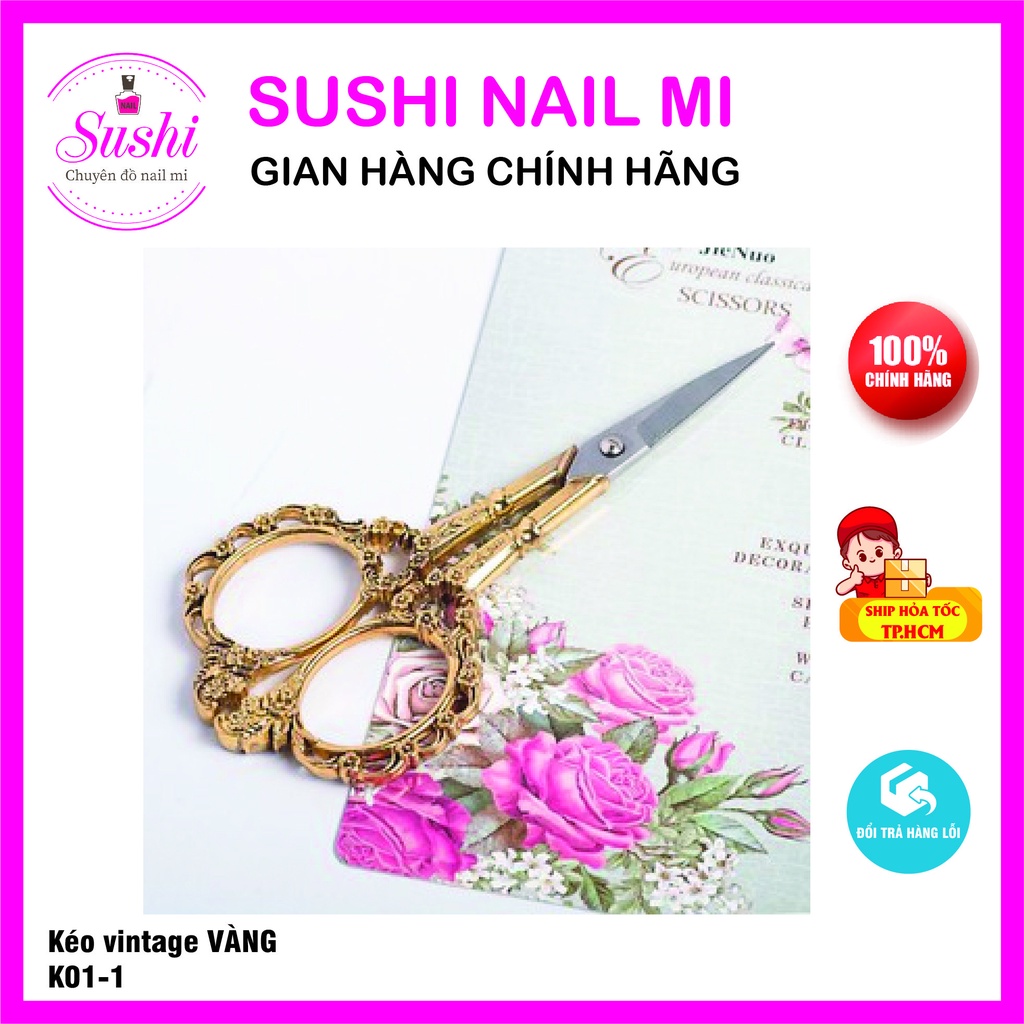 Kéo cắt móng giả Vintage, chuyên dụng cho móng - Sushi nail mi