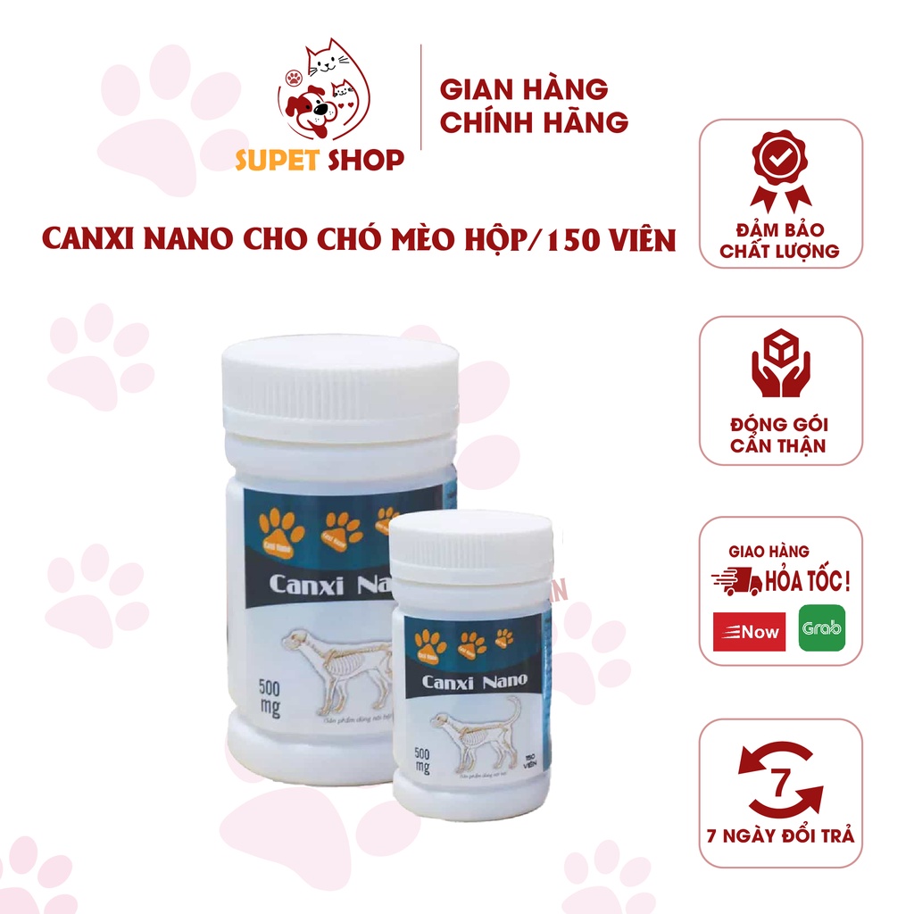 Canxi nano cho chó mèo [hộp nguyên] 150 viên