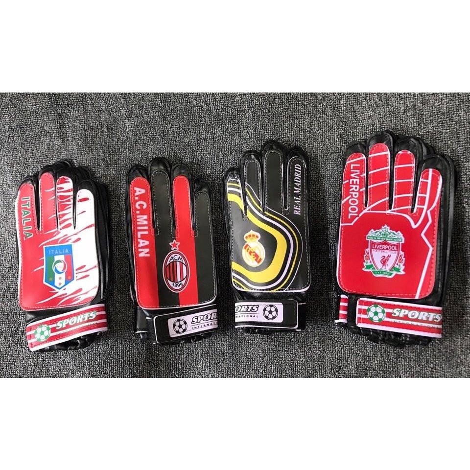 Găng Tay Thủ Môn Cao Cấp Bắt Siêu Dính Bóng Liverpool Trẻ Em Freesize