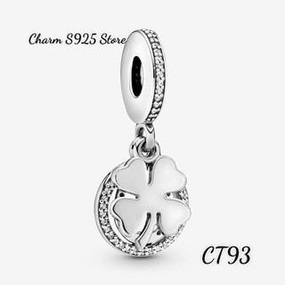 Charm pan ale treo cỏ bốn lá may mắn bạc s925 thuần khiết hàng cao cấp