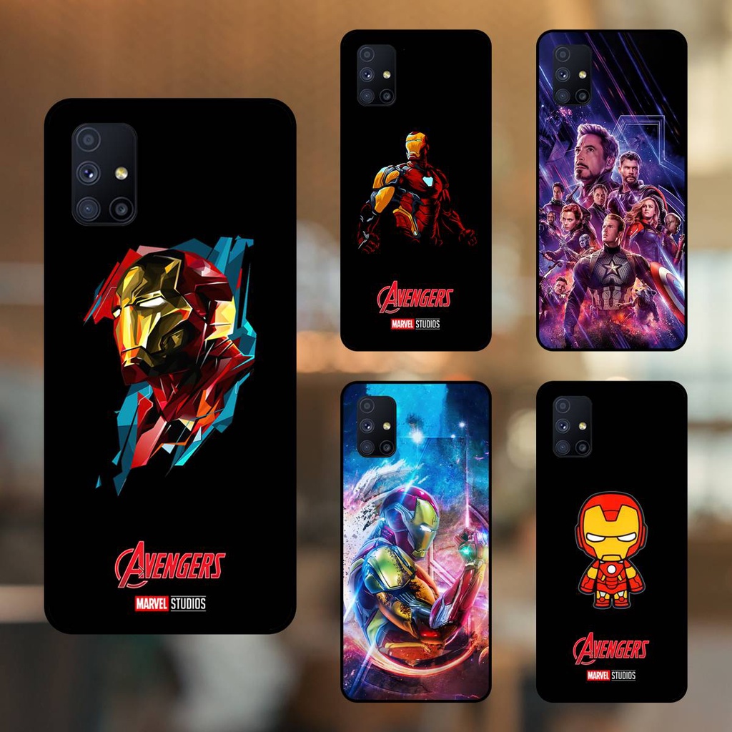 Ốp lưng điện thoại Samsung M51 viền đen Iron Man Người Sắt Marvel Avengers